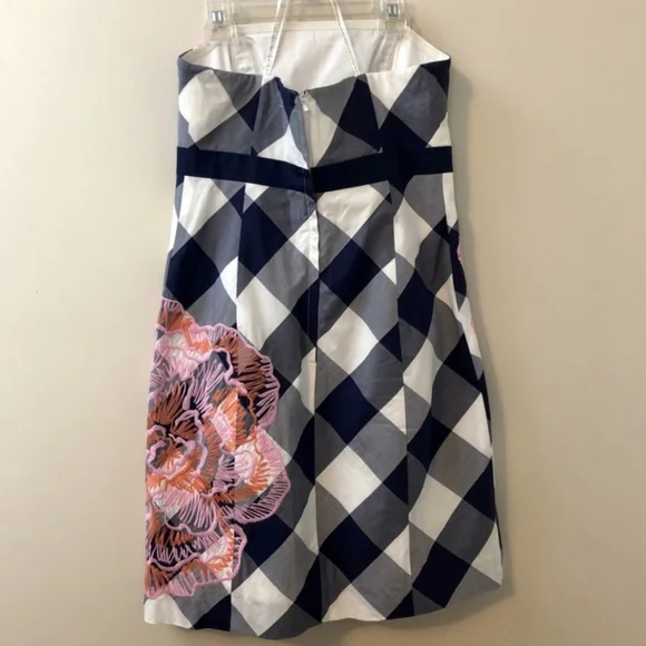 Lilly Pulitzer Gingham Embroidered Bowen Strapless Dress XS - Picture 4 of 10